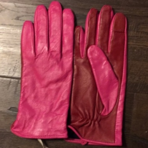 kate spade Accessories - kate spade red pink color block leather gloves nwt kate spade Accessories - kate spade red pink color block leather gloves nwt